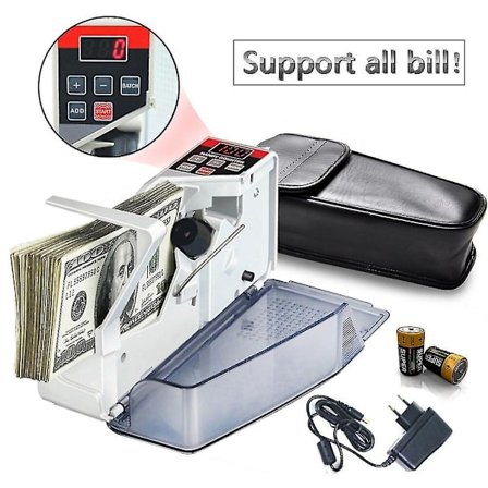 V40 Bærbar Pengeteller Seddel Penge Tælling