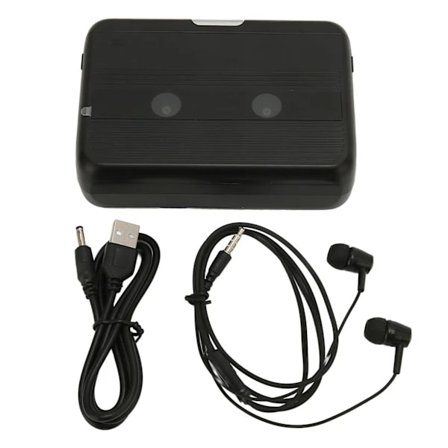 Bluetooth Kassettbandspelare Stereo Retro Auto Reverse Bärbar trådlös FM-bandspelare med hörlurar för resor Svart[CO]