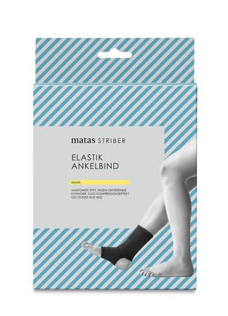 Matas Striber Elastik Ankelbind Sort 26-30 cm, Medicin & Pleje, Støttebind, Ankelstøtte
