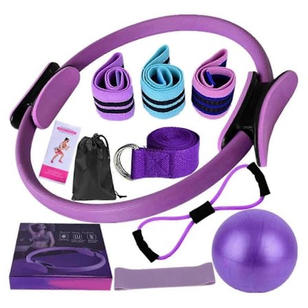 Pilates Kit Pilates Essential Kit for Kvinner Pilates Ringer Ballsett Strikker Mer for Hjemmetrening-Perfekt