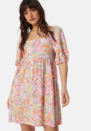 BUBBLEROOM-Puff Sleeve Short Dress-M