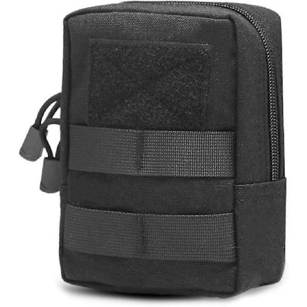Taktisk Molle-ficka Militär Bältesficka EDC Midjeväska Extra Ficka för Ryggsäck Vandring Trekking Camping Sport Svart [DB]