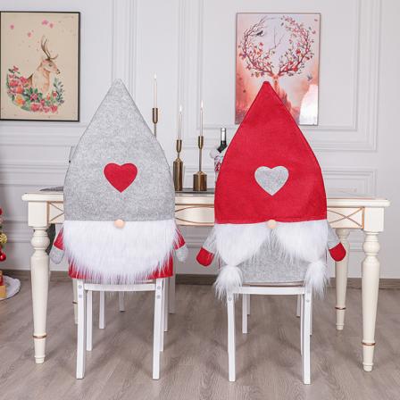 2st Julstolsöverdrag Julbordsstol Underlägg Svensk Tomte Gnome Style Julstol Cover Xmas Hem Köksdekorationer
