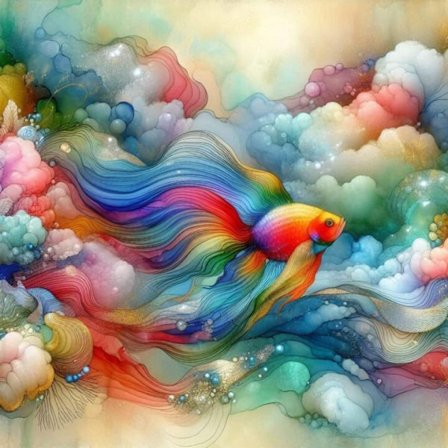 Fiskar Abstrakt Affisch A4