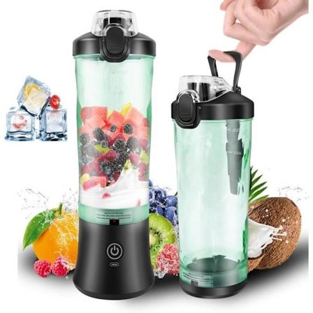 DAYPLUS Mini Bærbar Blender, 600 ml Elektrisk Mixer med 1 Kop, 4000 mAh USB, til Frugt Smoothies og Shakes
