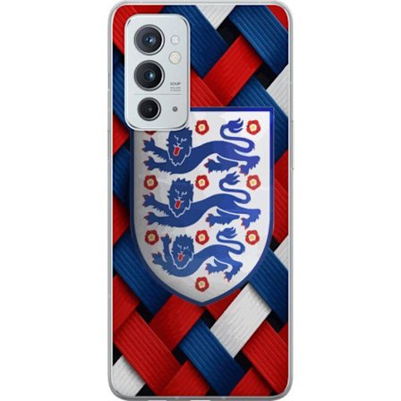 Yhteensopiva Puhelinkuori OnePlus OnePlus 9RT 5G Graafinen Englanti-aihe heraldisilla leijonilla ja punaisella, valkoisella ja sinisellä punotulla ku