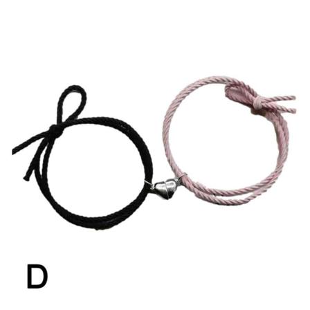 Xcsm Par Magnetiskt Armband 2st Handgjorda Rep Justerbar Kärlek