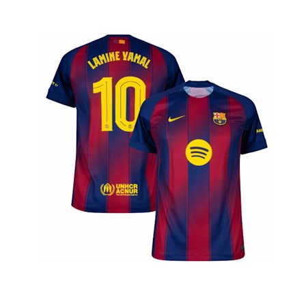 25-26 FC Barcelona Hjemme NO.10 LAMINE YAMAL Matchdrakt Fotball T-skjorte S-2XL NO.10-FA10-