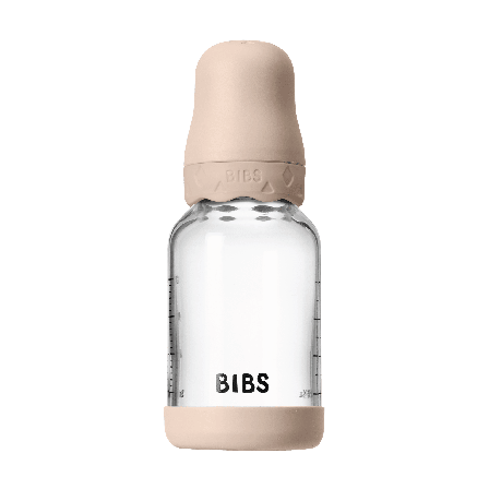 BIBS Tåteflaske i glass, Blush, 120 ml