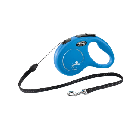 Flexi - Rullebånd New Classic Cord 5m, S max 12kg, Blå - Hund - Halsbånd - ZOO.no