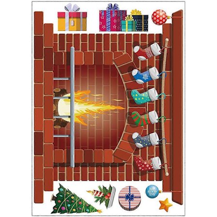 1 Set Jul Sovrumsdekal Fest Fönsterdekoration Jul Öppen Spis Dekal