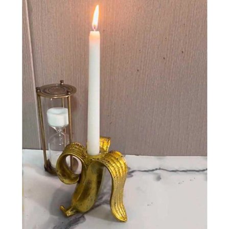 Banan Ljusstake Guld Bananskal Ljusstake Harts Ornament Hem Skrivbordsdekoration GAO242246