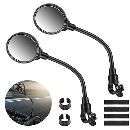 Dww-pyörän taustapeili, 2 360 asteen kääntyvää laajakulmaista pyöränpeiliä, akryyliset kuperat turvapeilit 22-30 mm:n ohjaustangolle, lisävarusteet