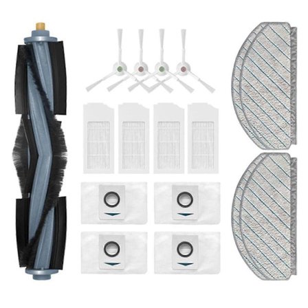 17 st Ersättningsdelar för T10 / T10 Plus / X1 Plus Robotdammsugare Huvudborste Sidoborste Filter Dammpåse Moppduk [D]