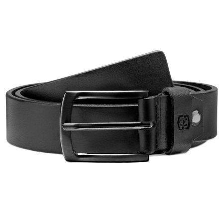 Ceinture noire en cuir pleine fleur Sasha pour hommes - Ceintures en cuir