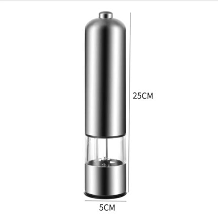 HKK Elektrisk pepparkvarn Stor rostfritt stål saltkvarn Batteridriven kryddkvarn Keramisk kvarn, brons