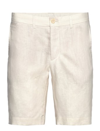 Mango Slim-Fit 100% Linen Bermuda Shorts - Cream - 58