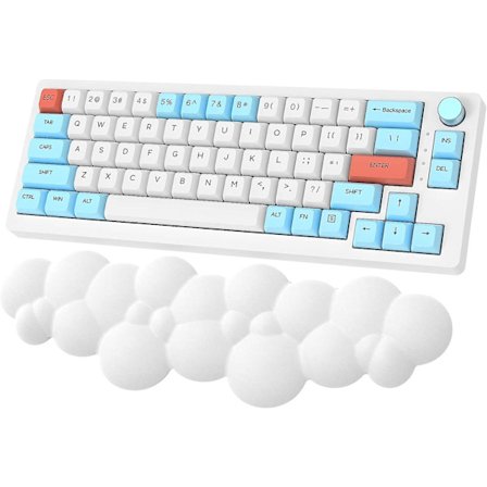 Vit Tkl Handledsstöd för Tangentbord, Ergonomiskt Cloud Handledsstöd för Armbågar för Handleder PU Hög Densitet Minnesskum med Halksäker Bas Enkel