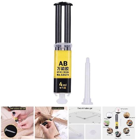 4ml Universell Epoxiharts AB Lim Starkt Självhäftande Reparation för Glaskeramik Plast