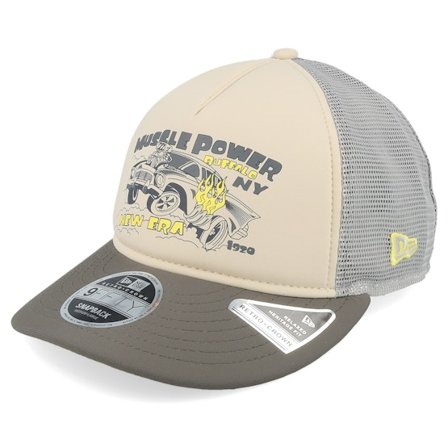 New Era - Beige trucker Caps - American 9FIFTY Rc A-frame Stone/Charcoal Trucker @ Hatstore