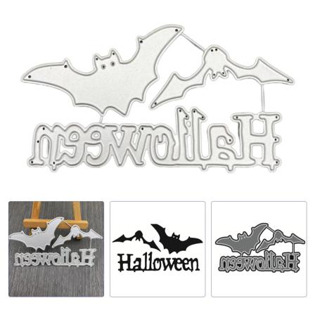 Halloween Letter Bat Mönster Metall Skärform, 121*66mm