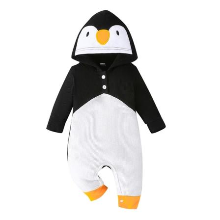 Penguin Boys and Girl Body Nyfödd Hooded Jumpsuit Xmas Gift 12-18M