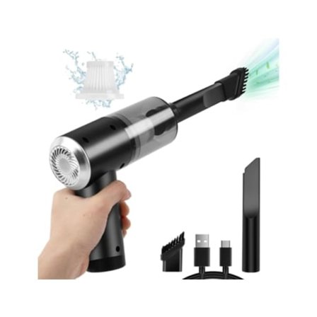 Cuich Mini Bærbar Støvsuger for Rengjøring av Biler, Kontorer og Hjem - Svart