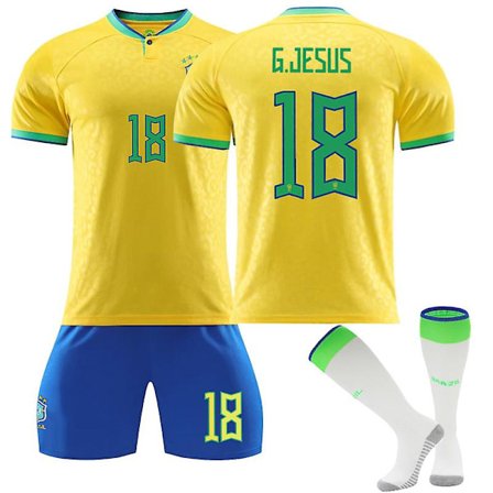 22-23 Brazil Home Set T-shirt # Gabriel Jesus fotbollsuniform