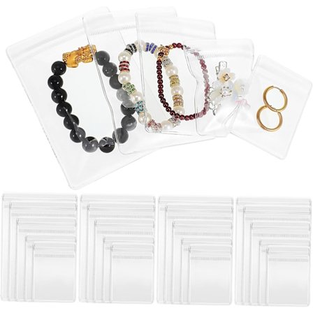 Rejse Smykke Organizer 150 stk PVC Smykkeposer Selvforseglende Lukning til Organisering og Opbevaring