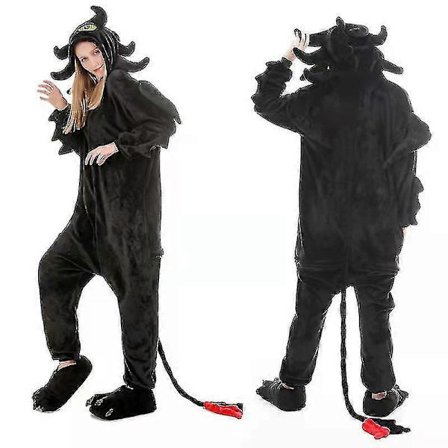 Tandløs Drage Kostume Heldragt Pyjamas Halloween Jul One-piece Kigurumi Til Voksne Børn c
