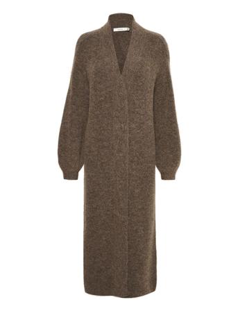 Alphagz Long Cardigan Strikkegenser Cardigan Brun Gestuz*Betinget Tilbud