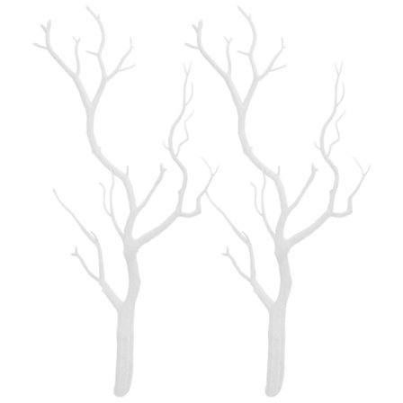 {PL}2 kpl Vita Puunoksat Mustat Oksat Sisustus Keinotekoiset Varret Koristeluun Valkoinen 32.00X16.00X1.50CM