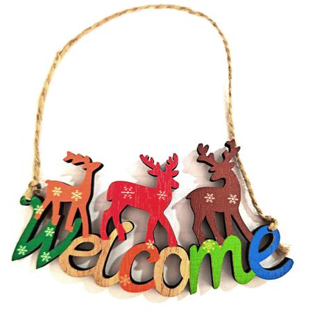 Woodland Christmas Door Hängande Decxmas Hängsmycken Merry Decor Fo