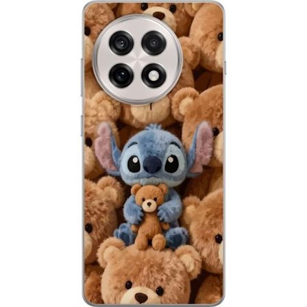Kompatibel Mobilcover til OnePlus 13R Stitch omgivet af brune teddybjørne med en lille teddybjørn i armene i en sød og hyggelig kawaii-design