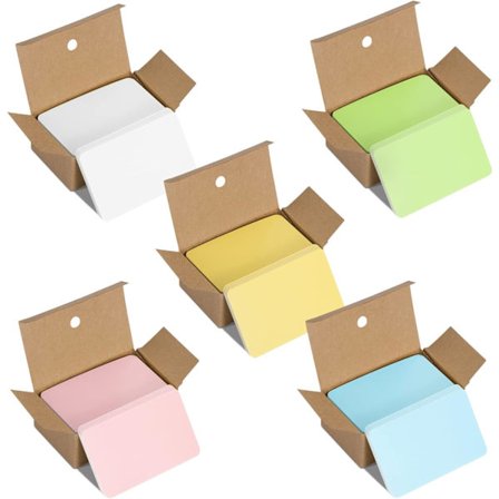 Farvede blanke kort, 500 stykker farverige kraftpapirkort, Me,ZQKLA