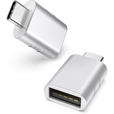 Sølv USB C til USB Adapter 2-pakke USB C hann til USB3 hunn Ada