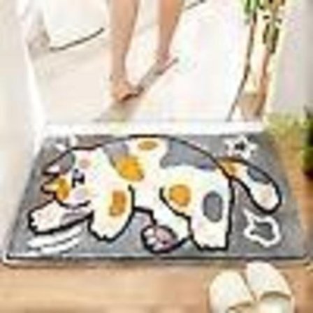 Söt Badrumsmatta 51 x 79 cm Katt Mikrofiber Halkfri Matta för Badrum och Sovrumsinredning