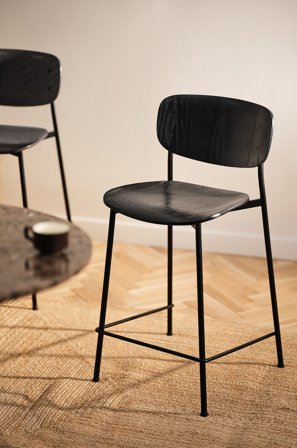 Jotex - Barstol 2-pakke Svart ek - MORRELL - Kjøp Barstoler hos Jotex