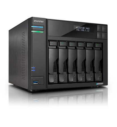 Asustor Lockerstor 6 - 2x2.5GbE NAS-server 6x 2.5"/3.5", 4x M.2 2280, 10GbE-støtte