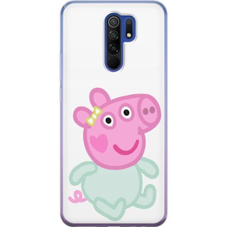 Yhteensopiva Puhelinkuori Xiaomi Redmi 9 Peppa Pig vauvahahmo pastelliväreissä, suloinen piirretty lasten kuvitus pehmeällä minimalistisella tyyli