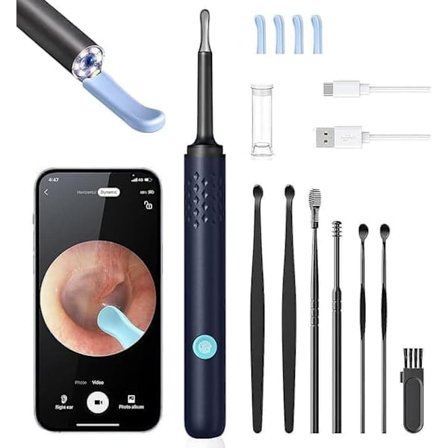 Ørevoksfjerningsendoskop | ørevoksfjerningsverktøy, ørekamera WiFi | Intelligent temperaturkontroll