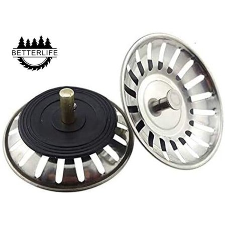 2 stk Universal Kurv Avløp 8cm Rustfritt Stål Vask Sil Filter Dobbelt Lag Vask Stopper Vask Avløp