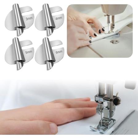 Saumurijalka, leveä saumajalka, ompelukoneen paininjalka ruostumattomasta teräksestä, koti- ja kauppakäyttöön (4 kpl, 3 mm - 6 mm) 4pcs 3 to 6mm