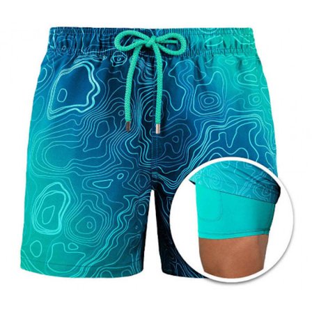 Badbyxor för män, badshorts, boardshorts, snabbtorkande strandshorts - DK6015