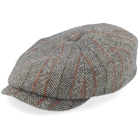 Stetson - Beige flatcap Keps - Hatteras Herringbone Virgin Wool Flat Cap @ Hatstore