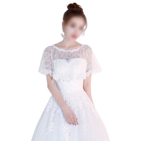 Kvinnor Spets Bröllop Sjalar Wrap Bridal Cape täcker upp kvällen
