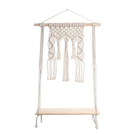 Vägg hylla trä hylla vägg boho dekoration hängande hylla väggdekoration