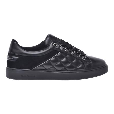 Baldinini Low-top trainers in black quilted leather Sort, Herre, Størrelse: 42 EU