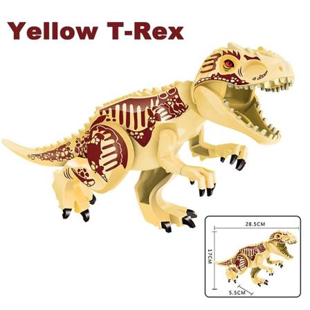 Dinosaur Byggesett Leke, Tyrannosaurus Dinosaur Modulær Konstruksjonsleke Jurassic Leke T-rex Raptor Figur Gave Til Barn I Alderen 3-12 År[GL] Yellow