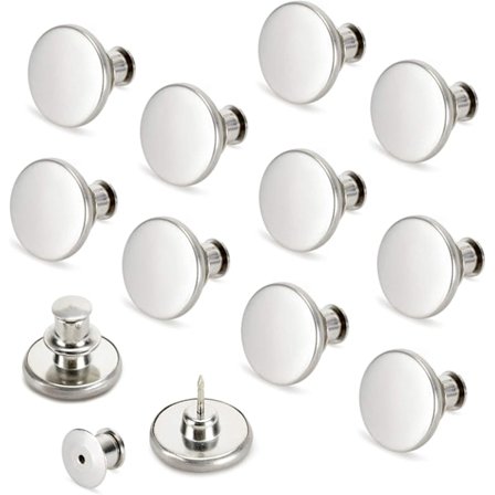 20 sett Jean-knapper pins Ingen søm Øyeblikkelig 17mm erstatningsknapp